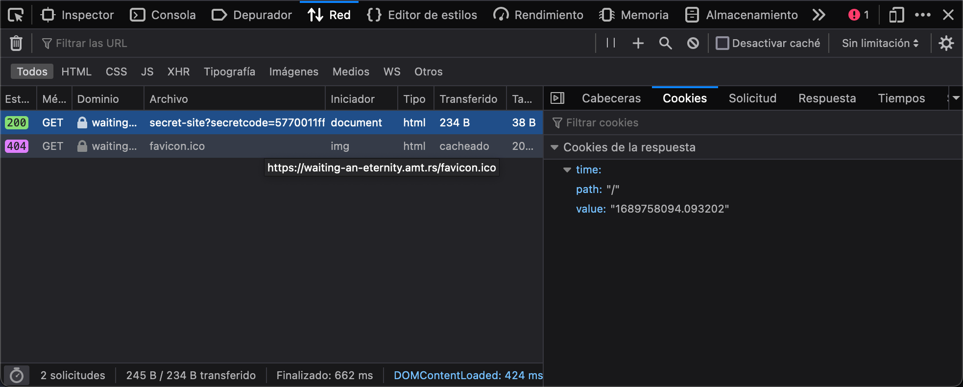 Cabeceras de la petición del recurso principal, una cabecera que da la pista... refresh