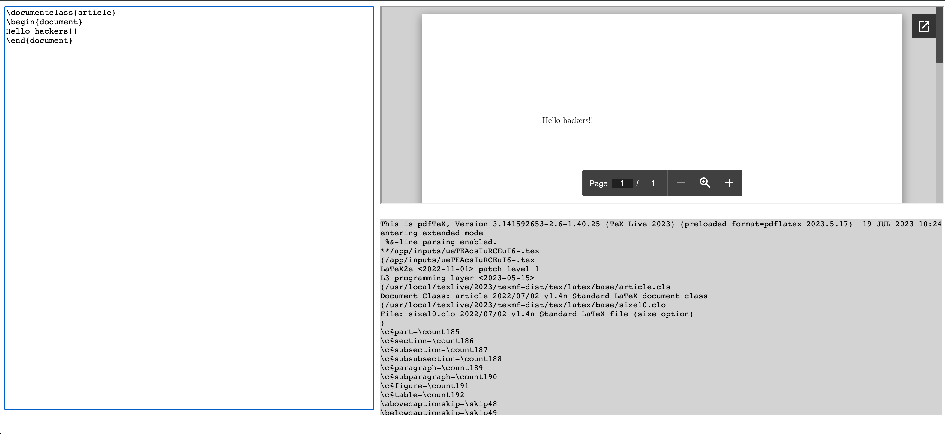 Captura de la pantalla del reto, parece un editor con el que se puede crear PDF's