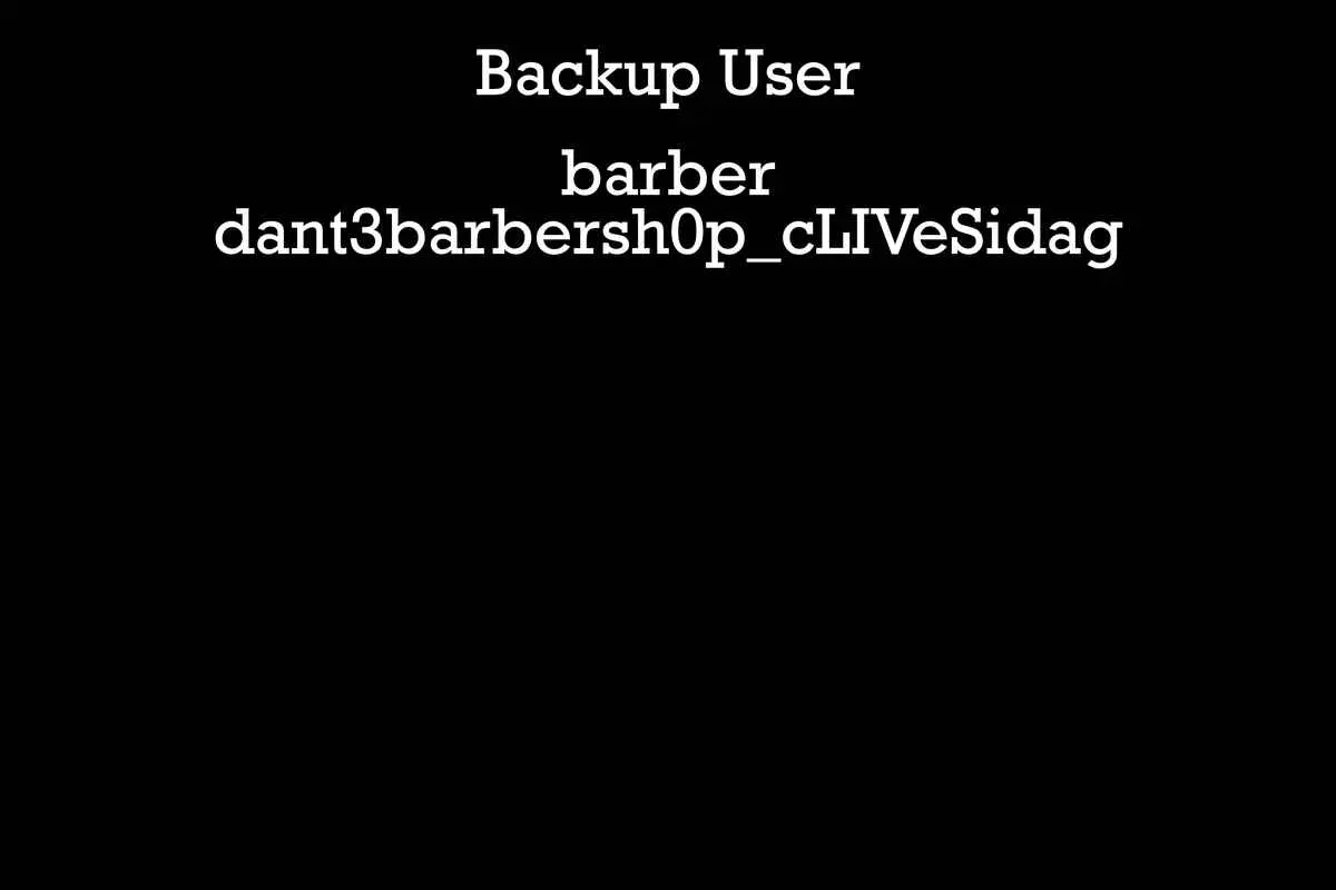 Imagen que pone user backup y tiene unas credenciales