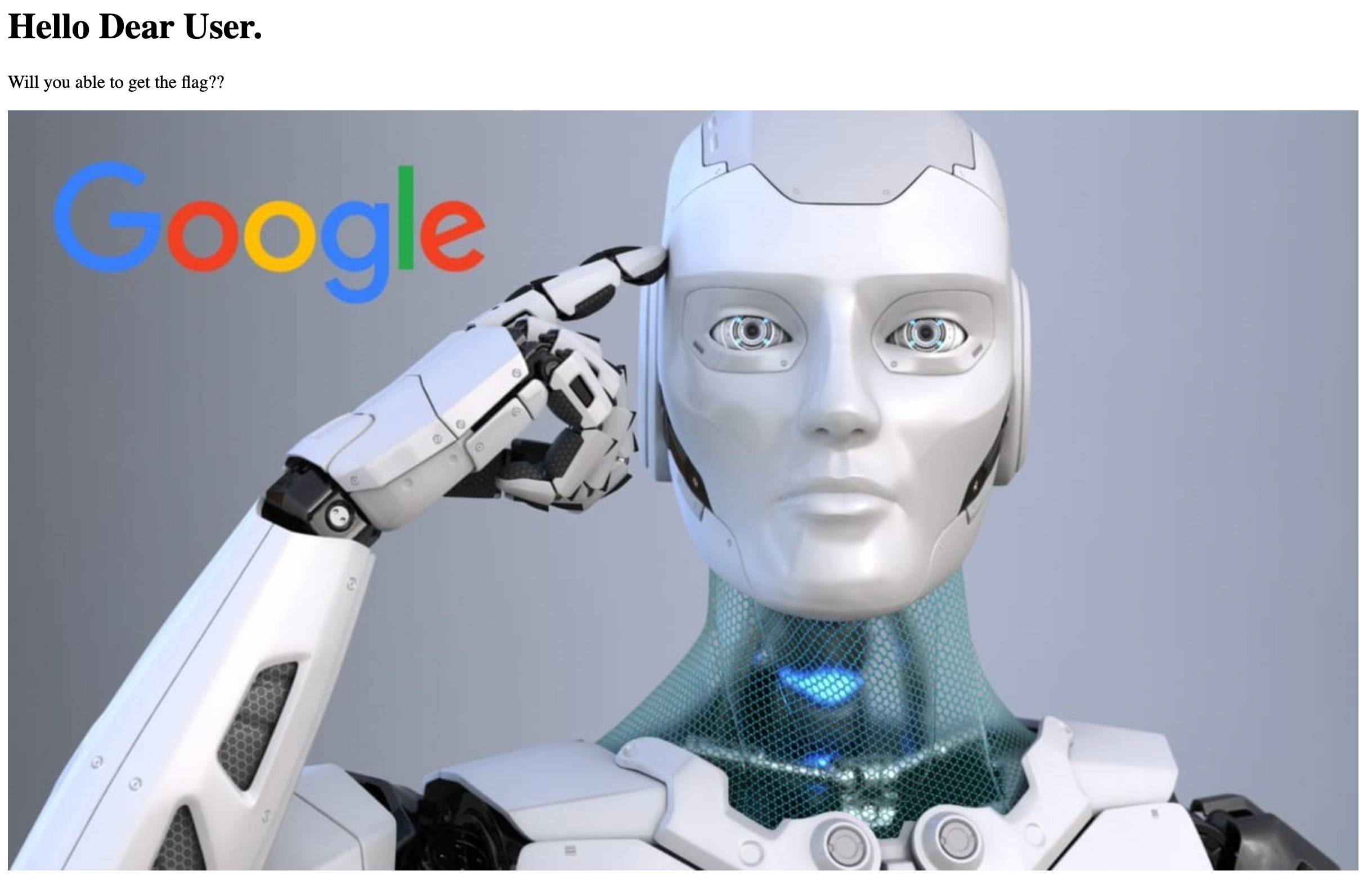 Imagen donde sale un robot y el logo de google, es el inicio del reto