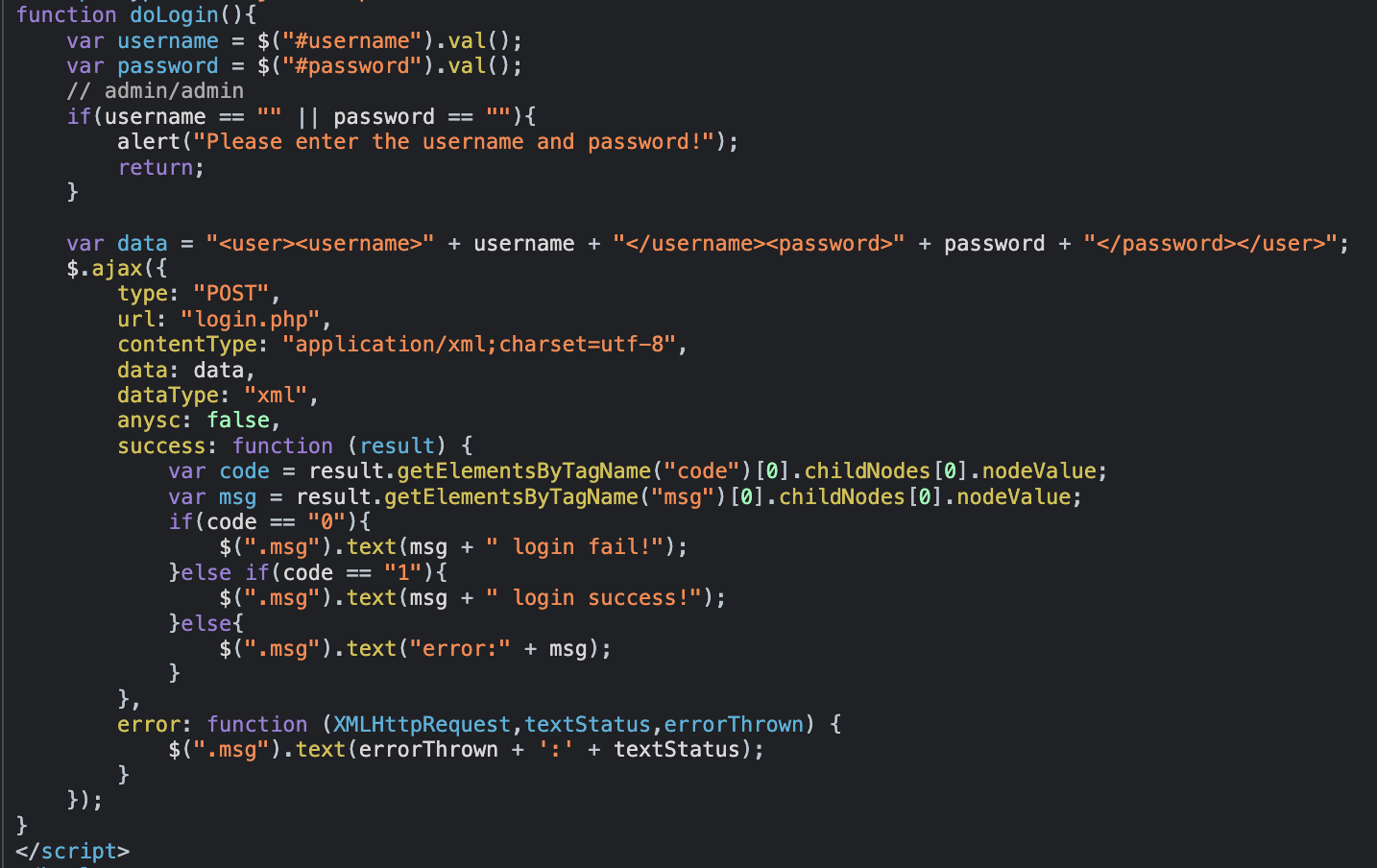 Screenshot Reto XEE1 con un script